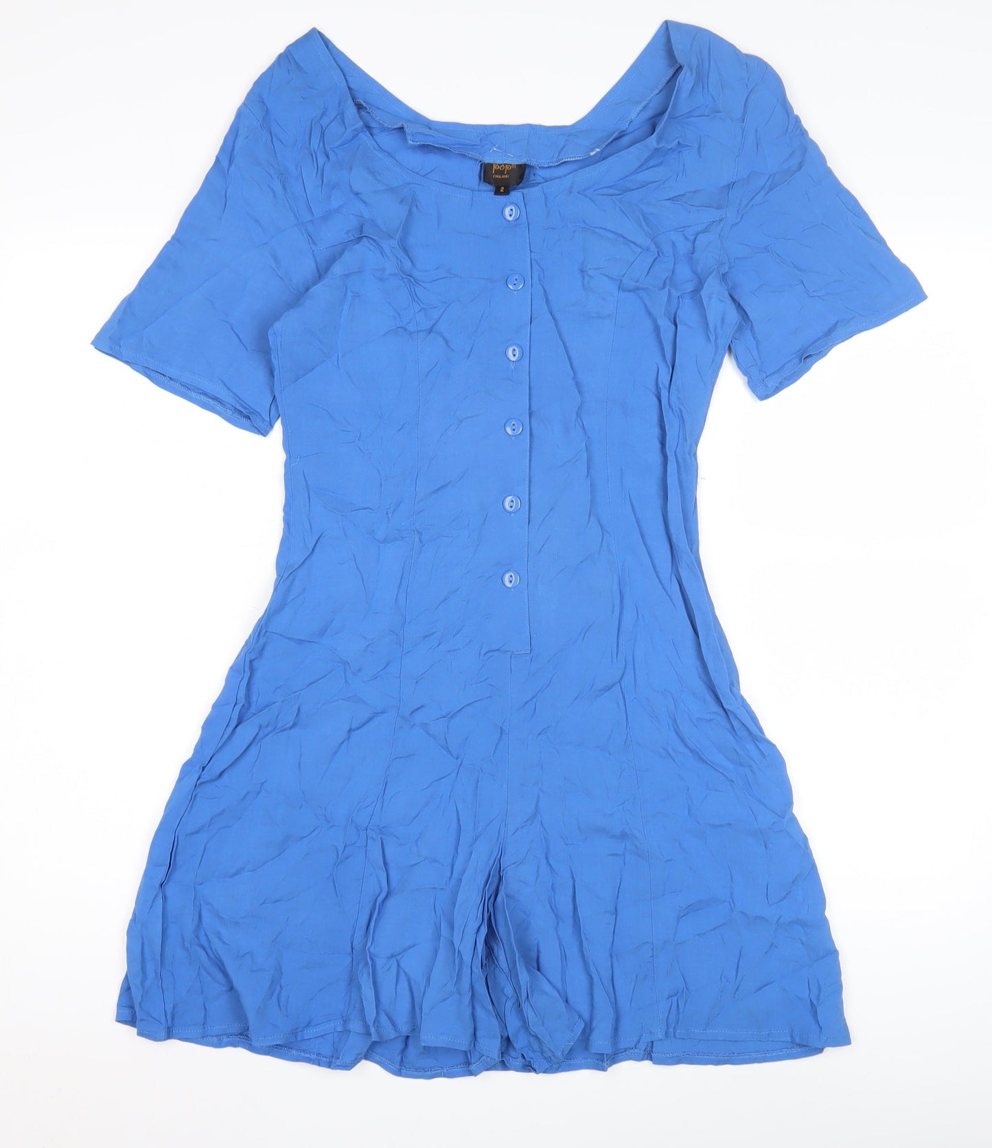 Pop Women's Blue Playsuit, Size 2, Belted Summer Casual