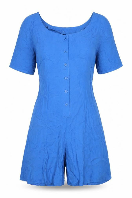 Pop Women's Blue Playsuit, Size 2, Belted Summer Casual