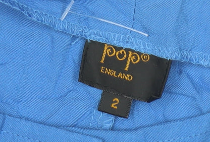 Pop Women's Blue Playsuit, Size 2, Belted Summer Casual