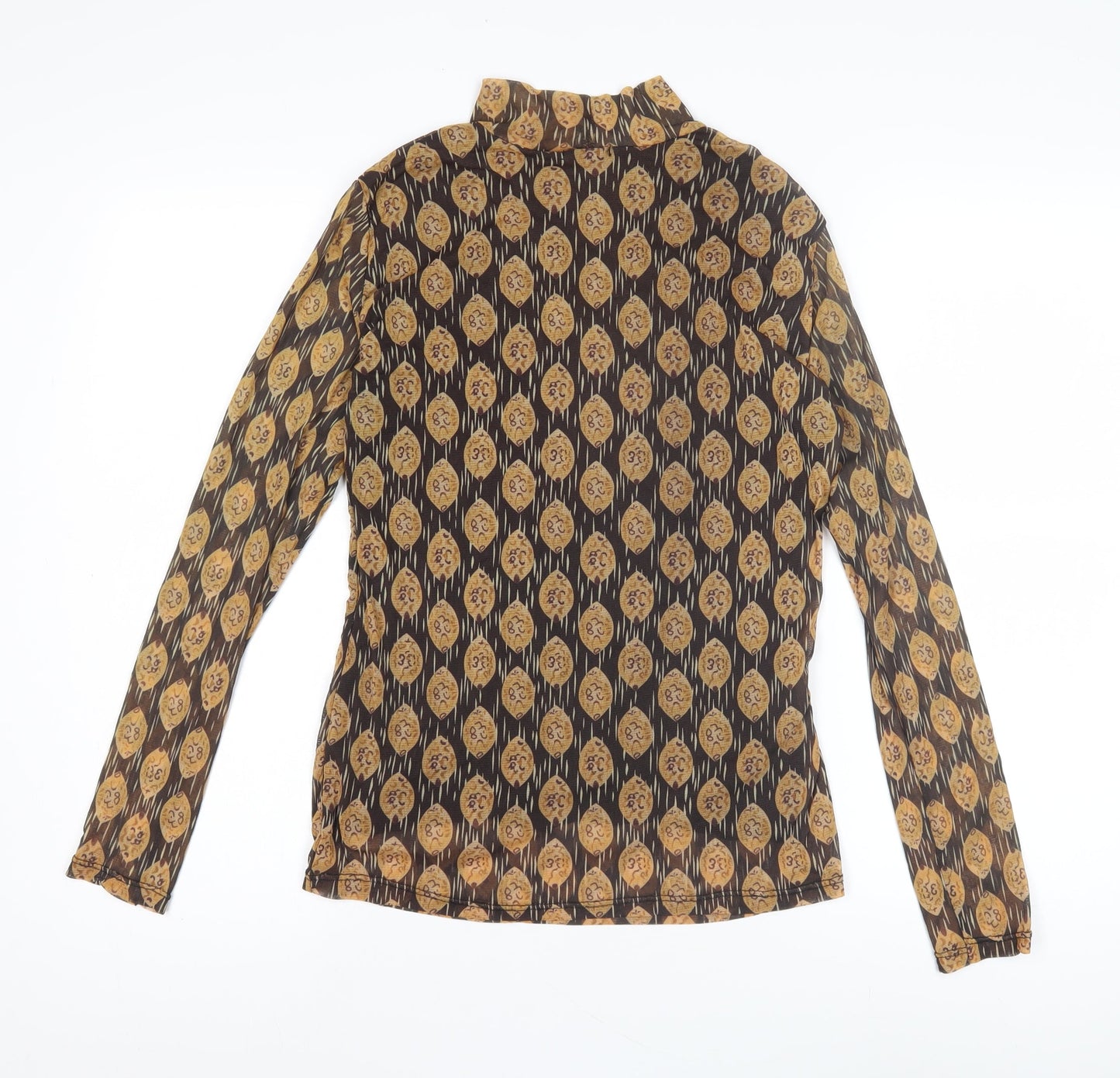 Chastar Women's Brown Geometric Blouse S