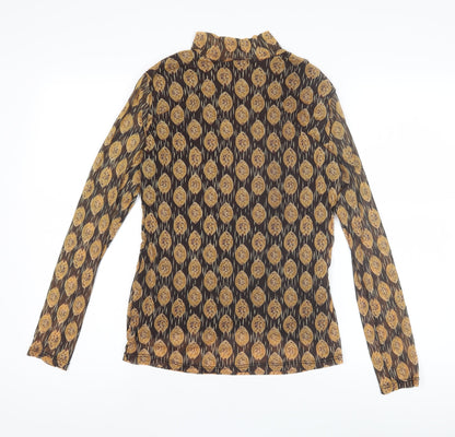 Chastar Women's Brown Geometric Blouse S