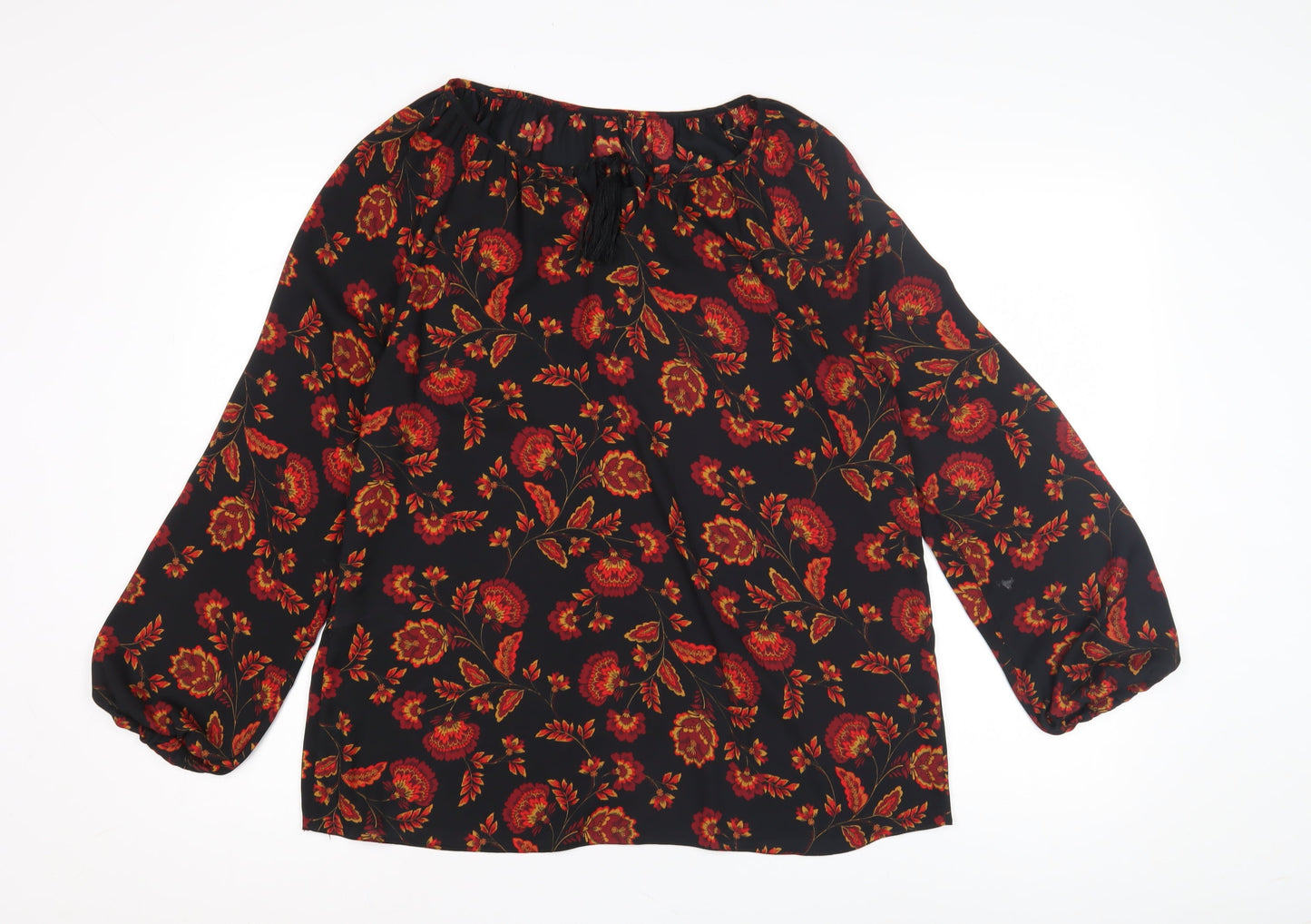 Womens UK Size 12 BHS Black Tunic Blouse