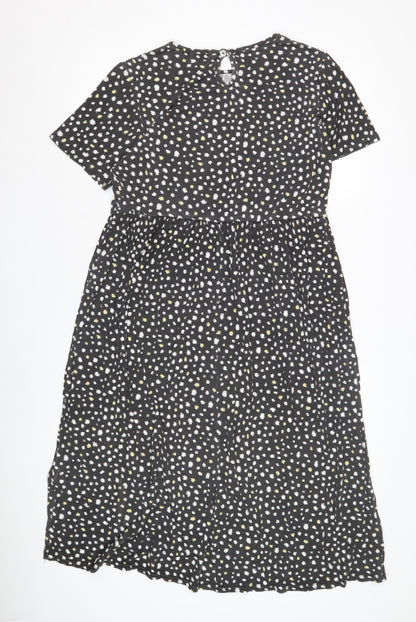 Wednesday's Girl Women's Black Dress - Size L, Short Sleeve