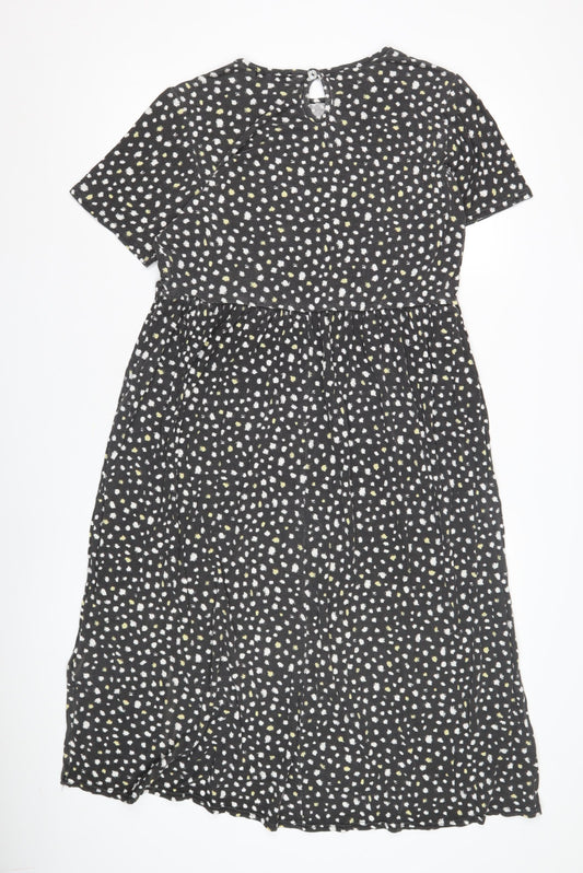 Wednesday's Girl Women's Black Dress - Size L, Short Sleeve
