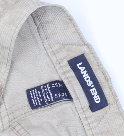 Lands' End Men’s Beige Corduroy Trousers Size 32