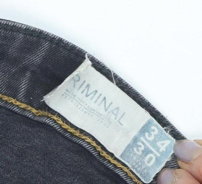 Criminal Men's Black Straight Jeans Size 34 Regular Fit