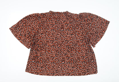 Womens UK Size 14 NEXT Brown Tunic Blouse