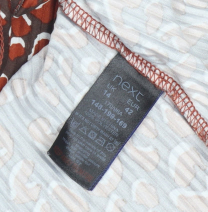Womens UK Size 14 NEXT Brown Tunic Blouse