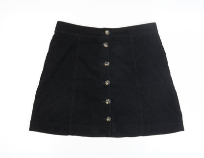 H&M Women's Black Corduroy Pencil Skirt Size 12