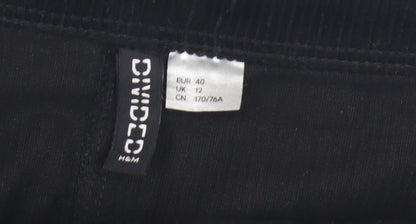 H&M Women's Black Corduroy Pencil Skirt Size 12