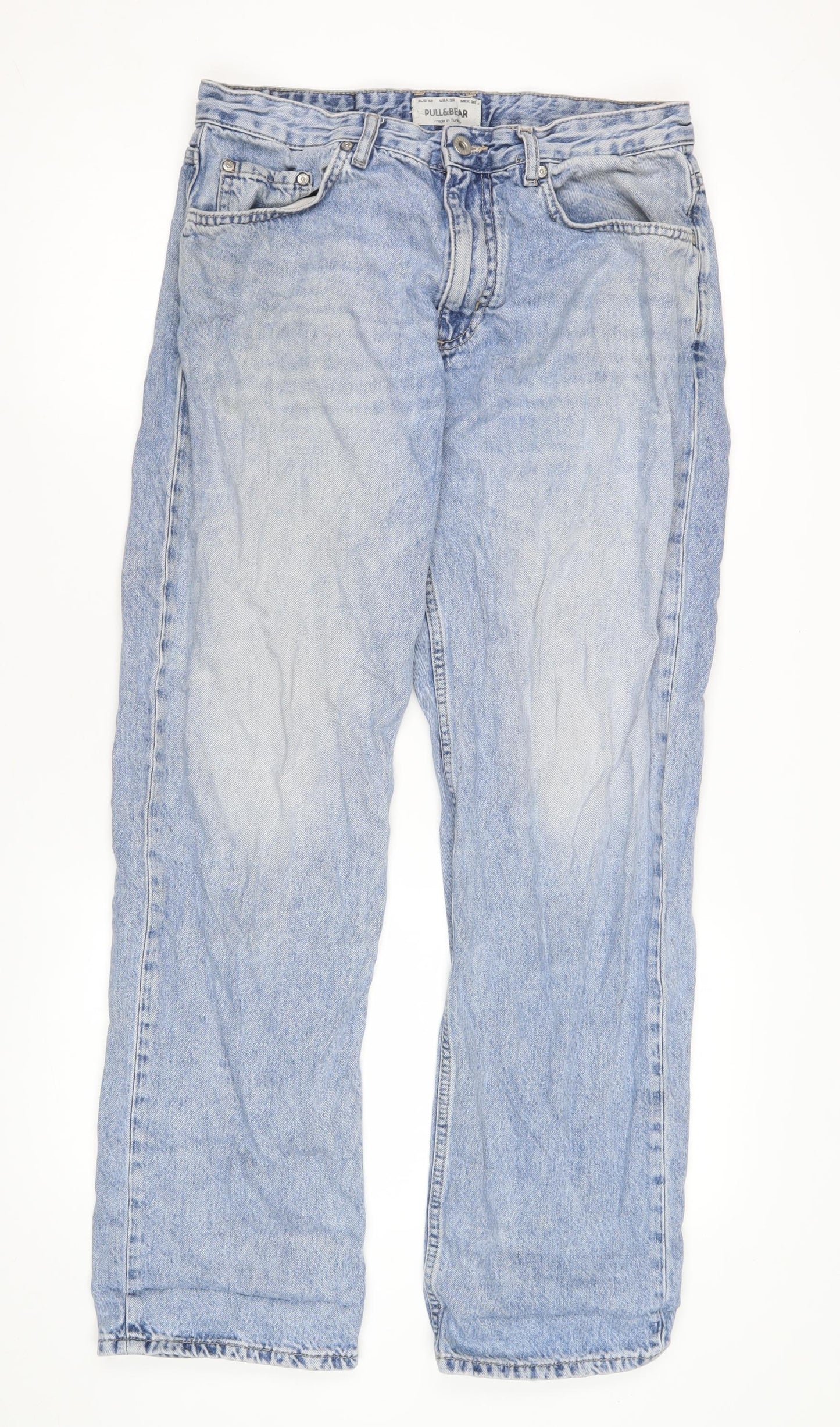 Mens UK Size 32 Pull&Bear Regular Fit Straight Blue Jeans