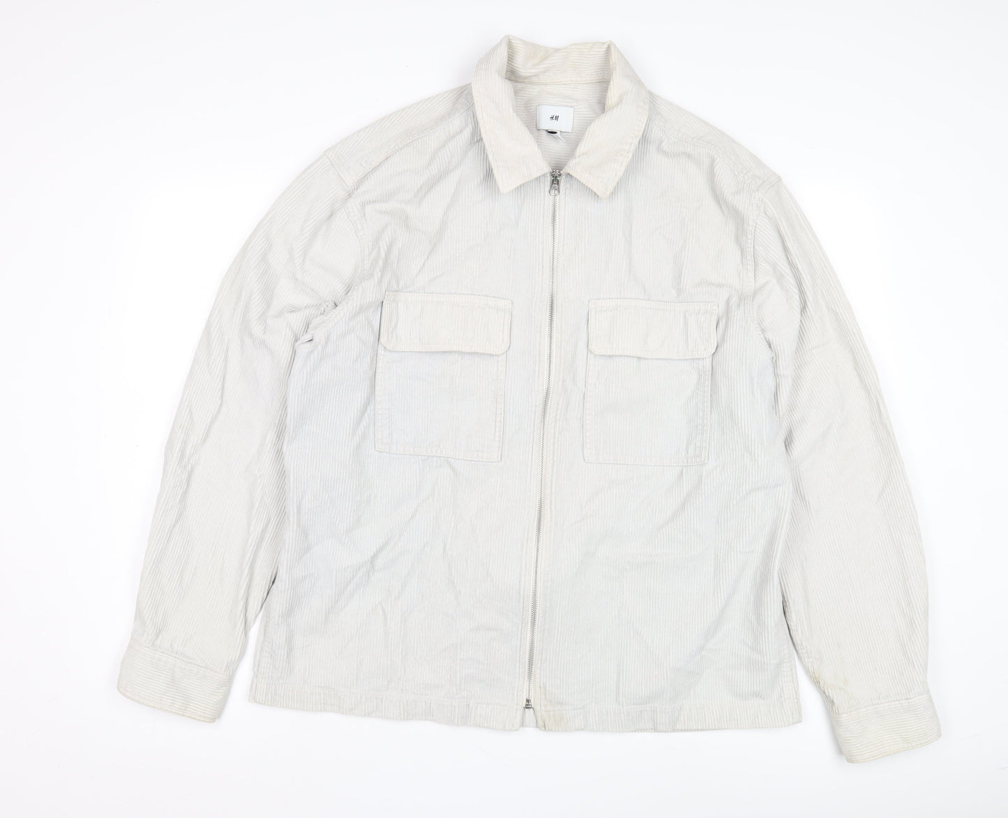 Mens UK Size M H&M White Basic Jacket