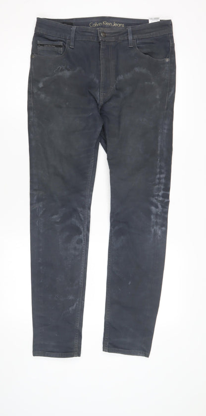 Mens UK Size 32 Calvin Klein  Straight Black Jeans