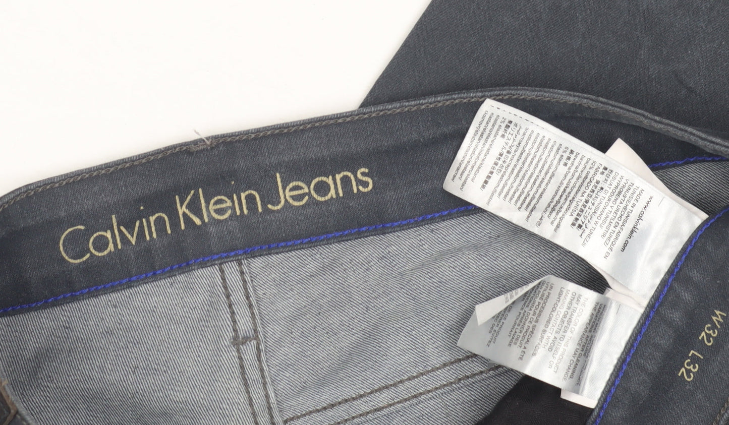Mens UK Size 32 Calvin Klein  Straight Black Jeans
