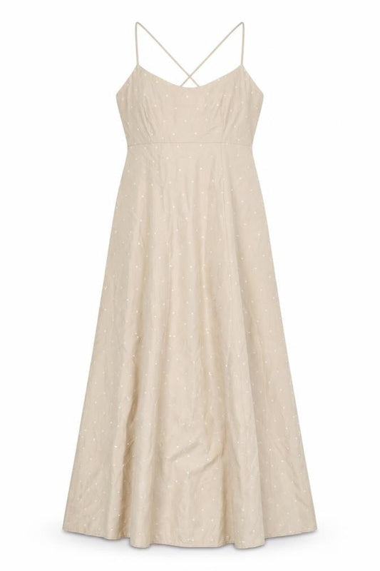 Oasis Women's Beige Polka Dot Dress, Size 10