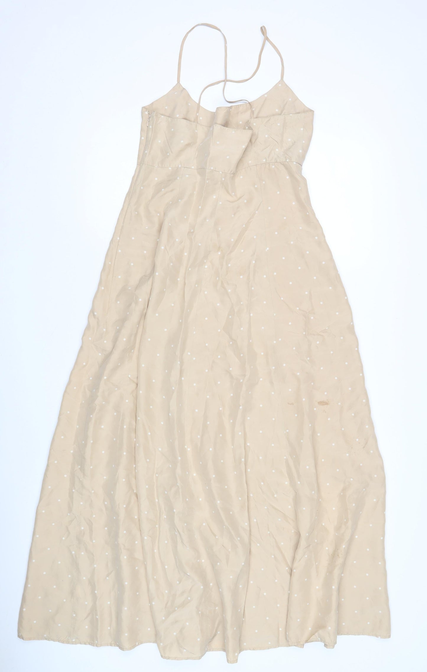 Oasis Women's Beige Polka Dot Dress, Size 10