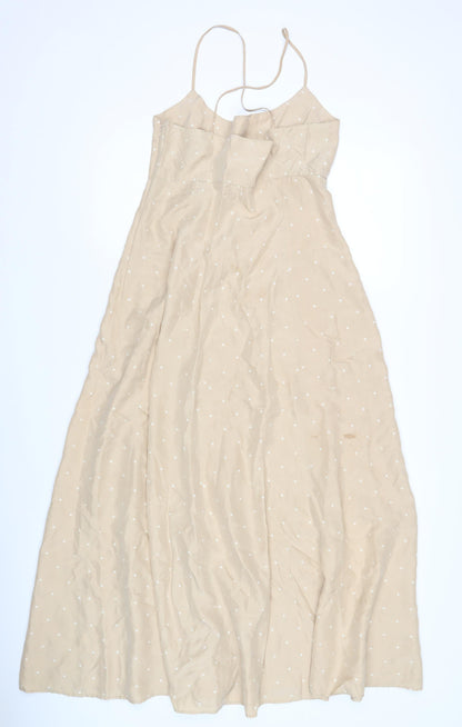 Oasis Women's Beige Polka Dot Dress, Size 10