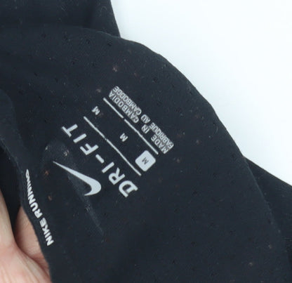 Nike Black Dri-FIT Running T-Shirt, M, Unisex Adults