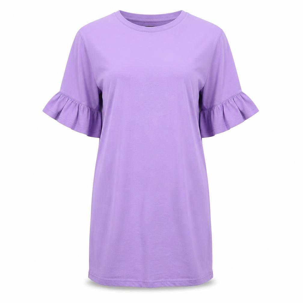 Front view of Chorus Women's Purple M Dress Half Sleeve Flutter