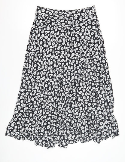 Zara Women's Medium Black Floral Skirt