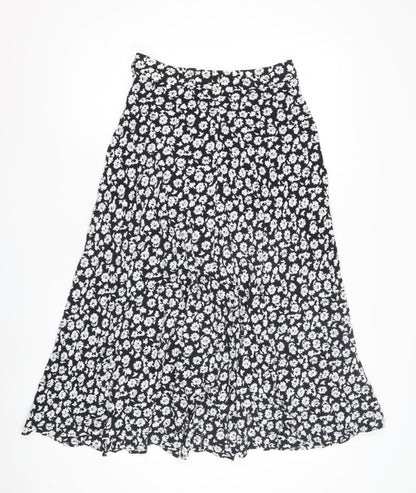 Zara Women's Medium Black Floral Skirt