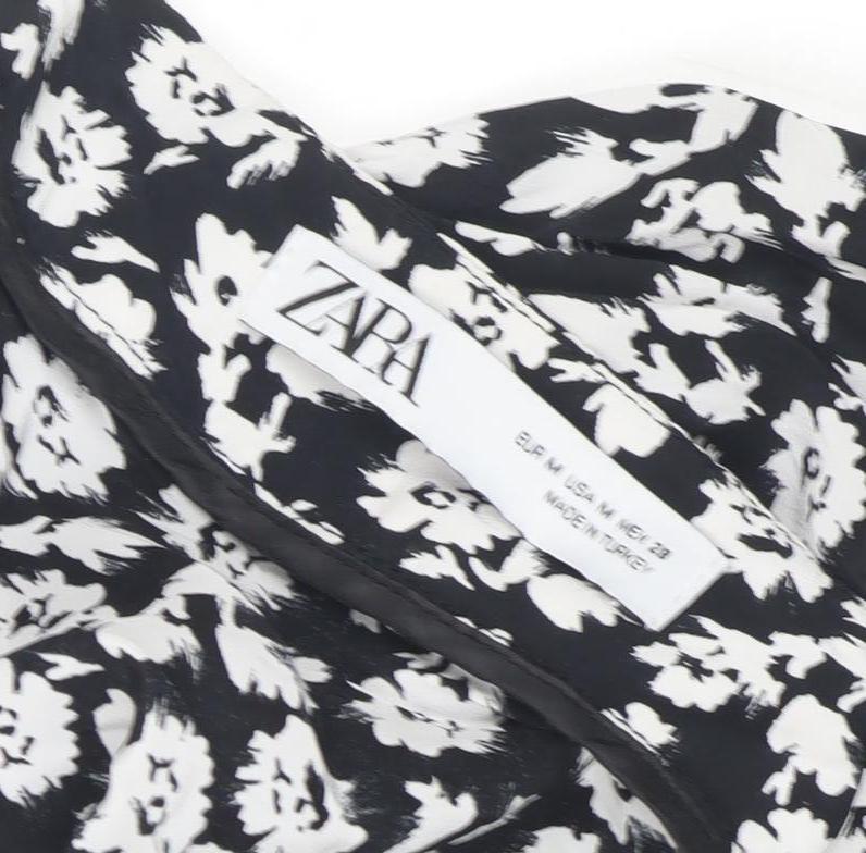 Zara Women's Medium Black Floral Skirt