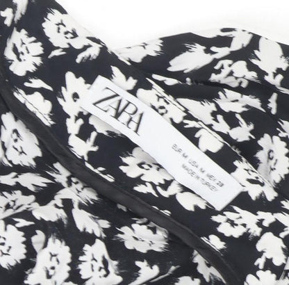 Zara Women's Medium Black Floral Skirt