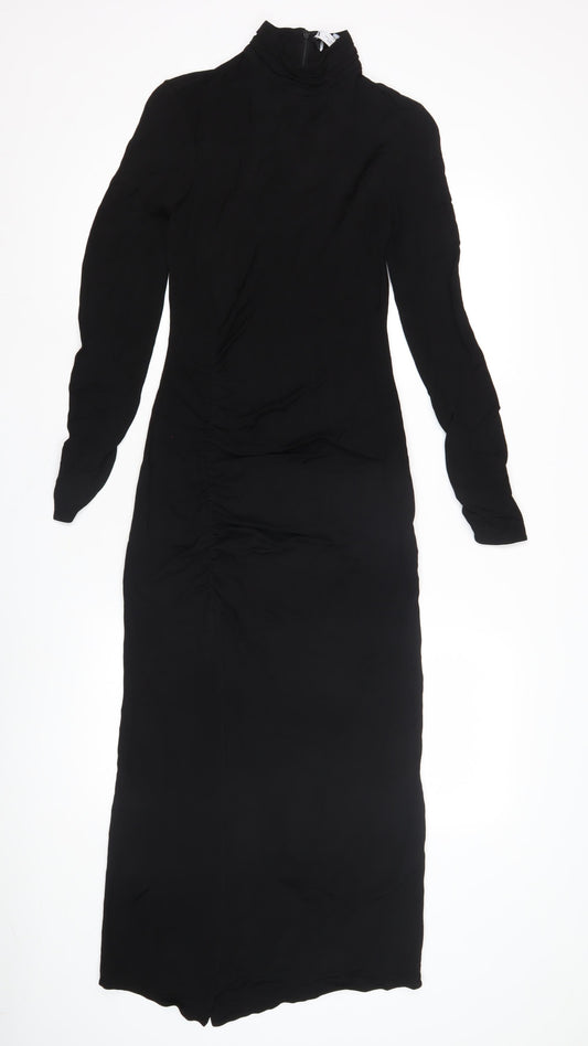 Zara Women's Black Midi Sheath Dress, Size 4, Formal