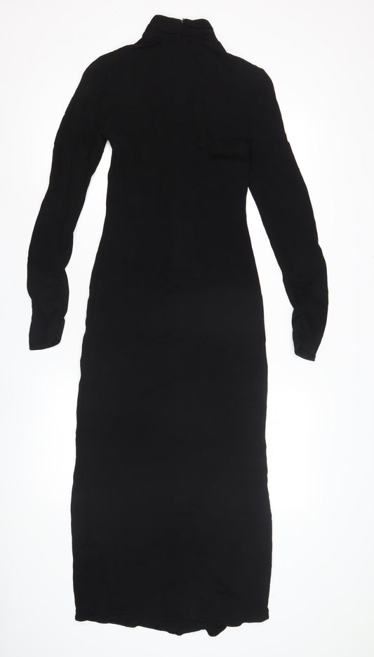 Zara Women's Black Midi Sheath Dress, Size 4, Formal