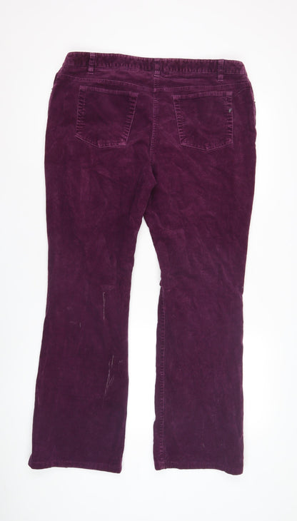Boden Purple Corduroy Women's Trousers, Size UK 11