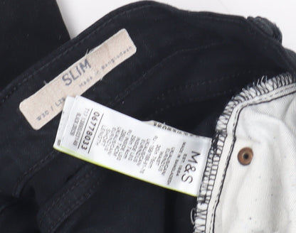 Womens UK Size 30 Marks and Spencer Slim Fit Slim Black Jeans