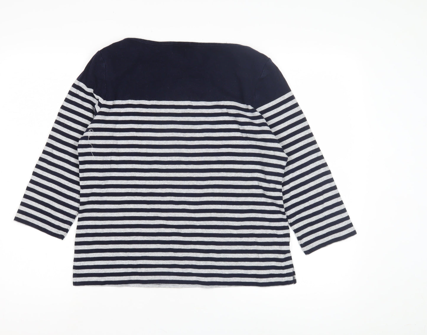 CC Women's Blue Striped Jersey Top, Size L