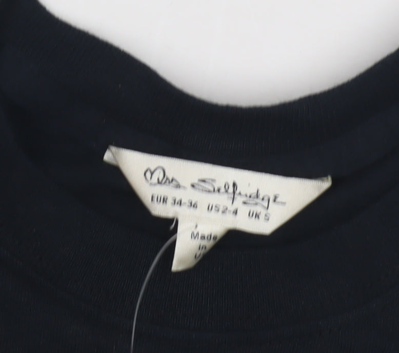 Miss Selfridge Women's Black Graphic T-Shirt, Size S