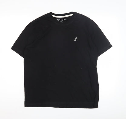 Nautica Men's Black Pyjama Top S Crew Neck