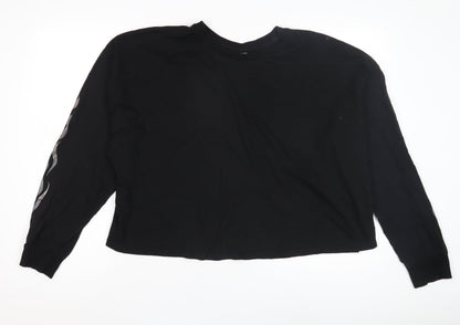Womens UK Size M ASOS Black Cropped T-Shirt