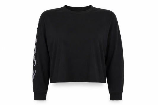 Womens UK Size M ASOS Black Cropped T-Shirt