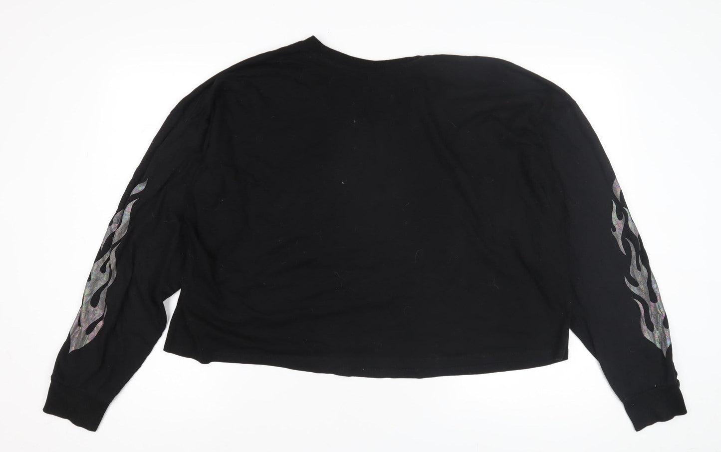 Womens UK Size M ASOS Black Cropped T-Shirt