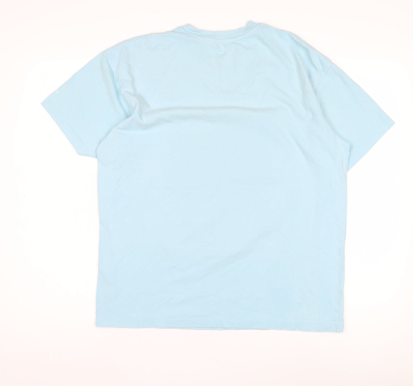 Pull&Bear Men's Blue Graphic Tee, Size M