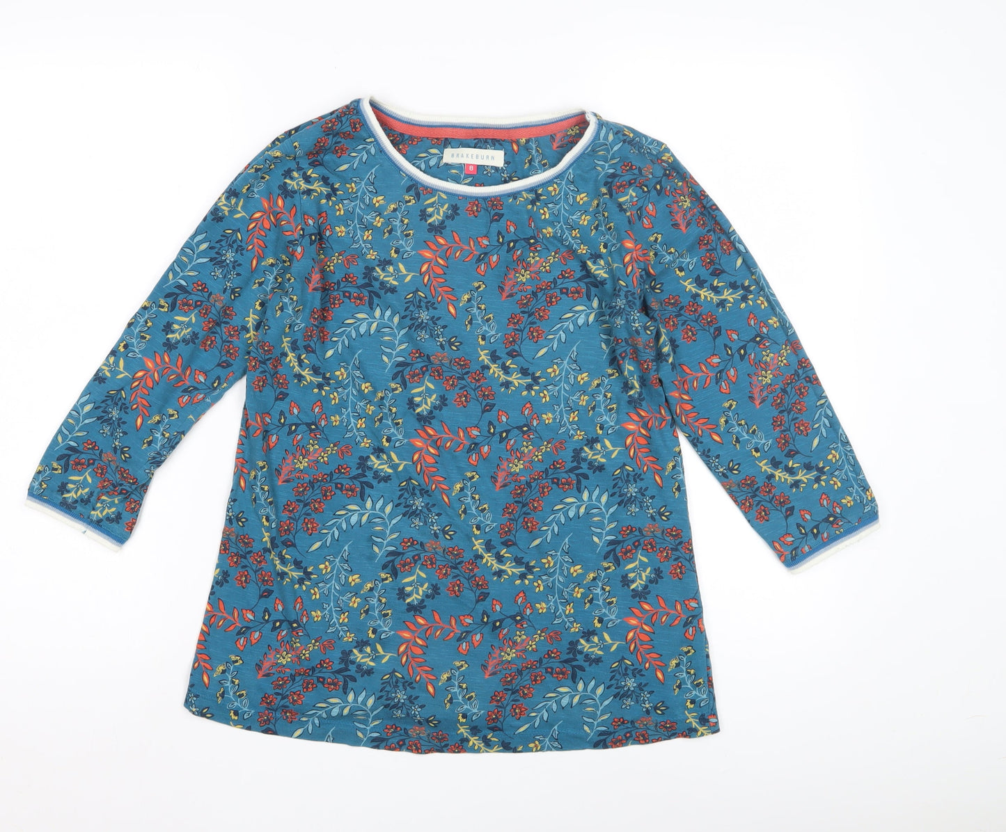 Womens UK Size 8 Brakeburn Multicoloured Basic T-Shirt