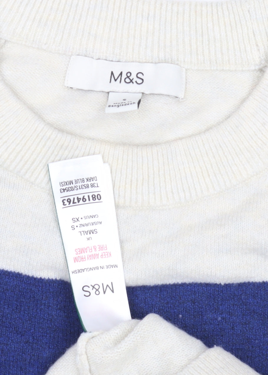 Womens UK Size S Marks and Spencer Blue Pullover Jumper