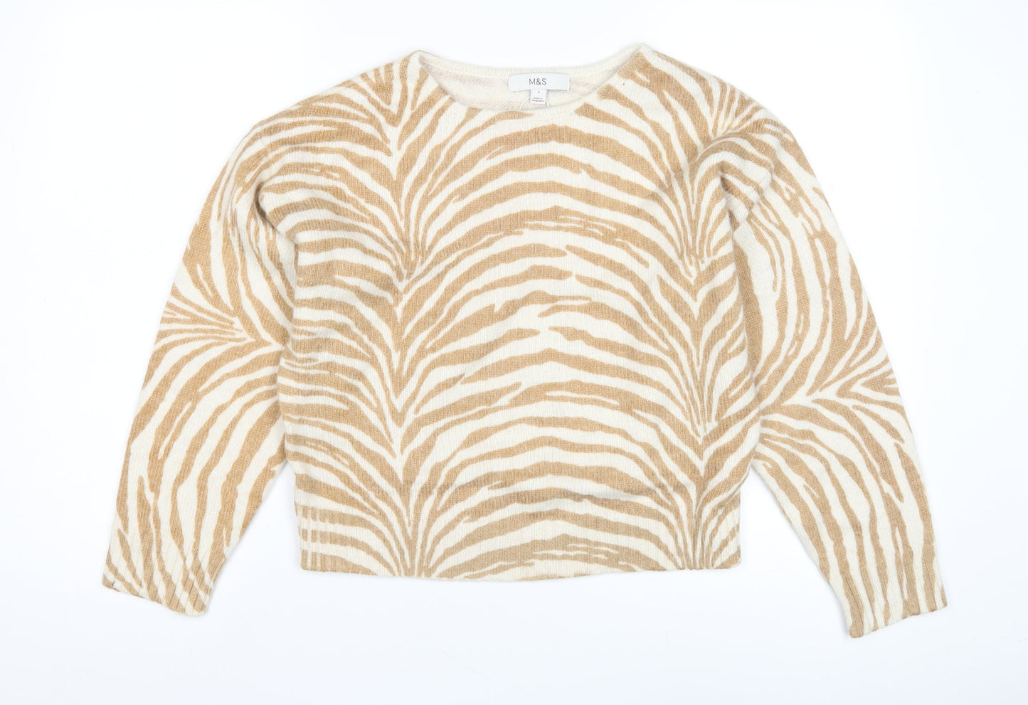 Womens UK Size 8 Marks and Spencer Beige Pullover Jumper