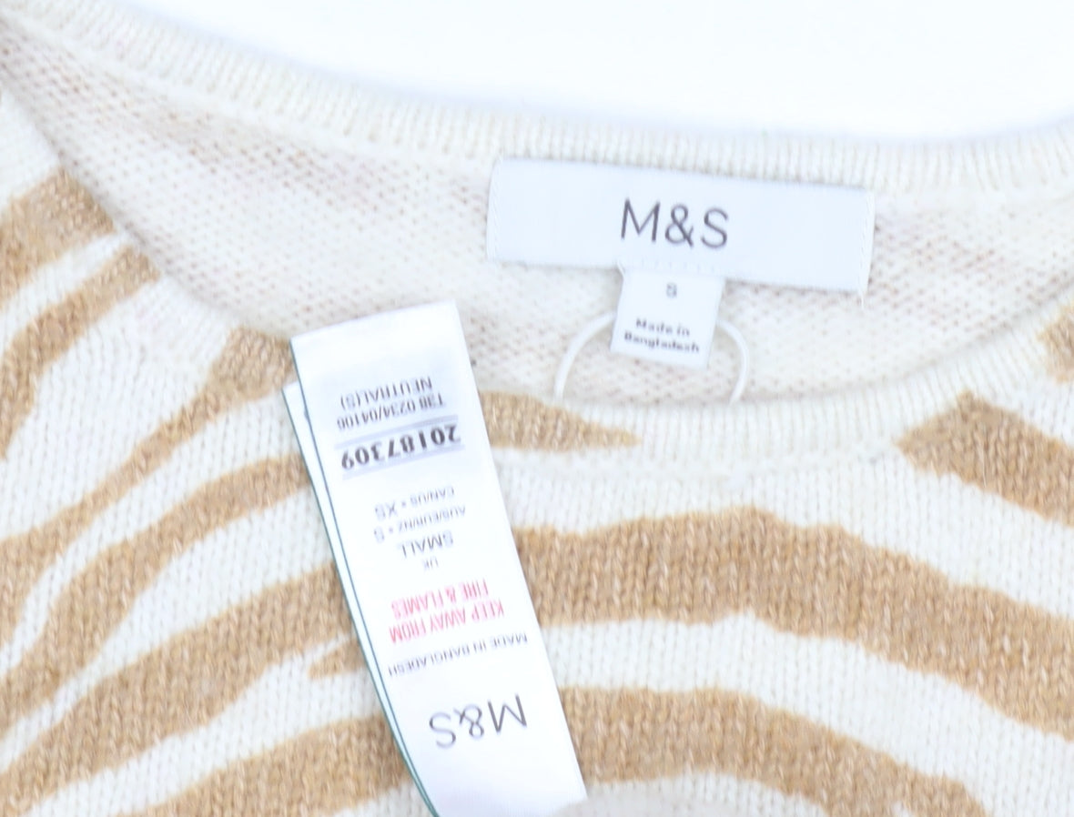 Womens UK Size 8 Marks and Spencer Beige Pullover Jumper