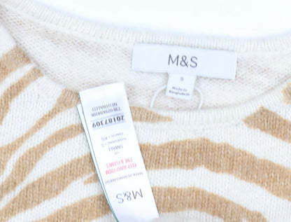 Womens UK Size 8 Marks and Spencer Beige Pullover Jumper