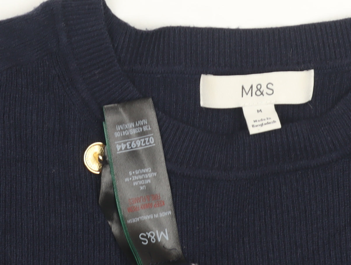 Womens UK Size M Marks and Spencer Blue Pullover Jumper