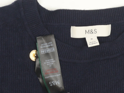 Womens UK Size M Marks and Spencer Blue Pullover Jumper