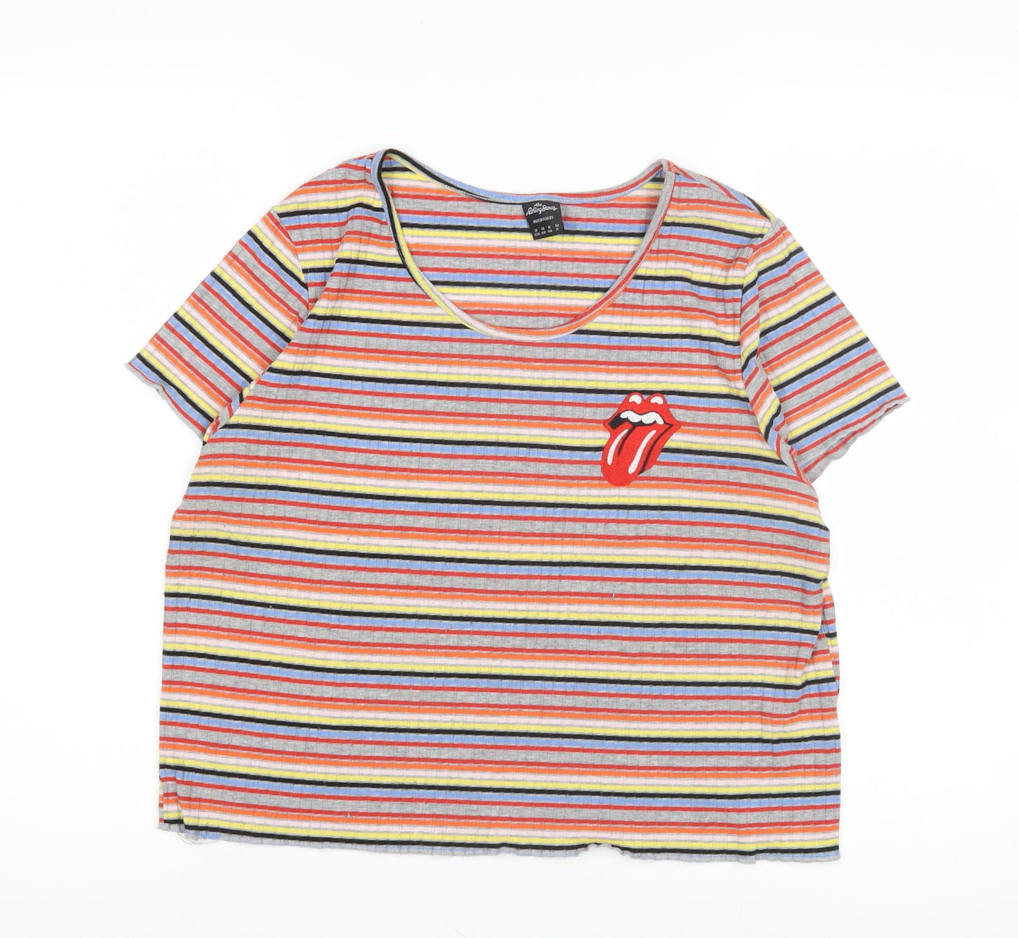 Womens UK Size 20 The Rolling Stones Multicoloured Basic T-Shirt
