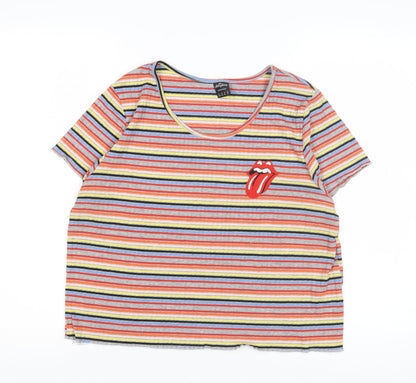 Womens UK Size 20 The Rolling Stones Multicoloured Basic T-Shirt