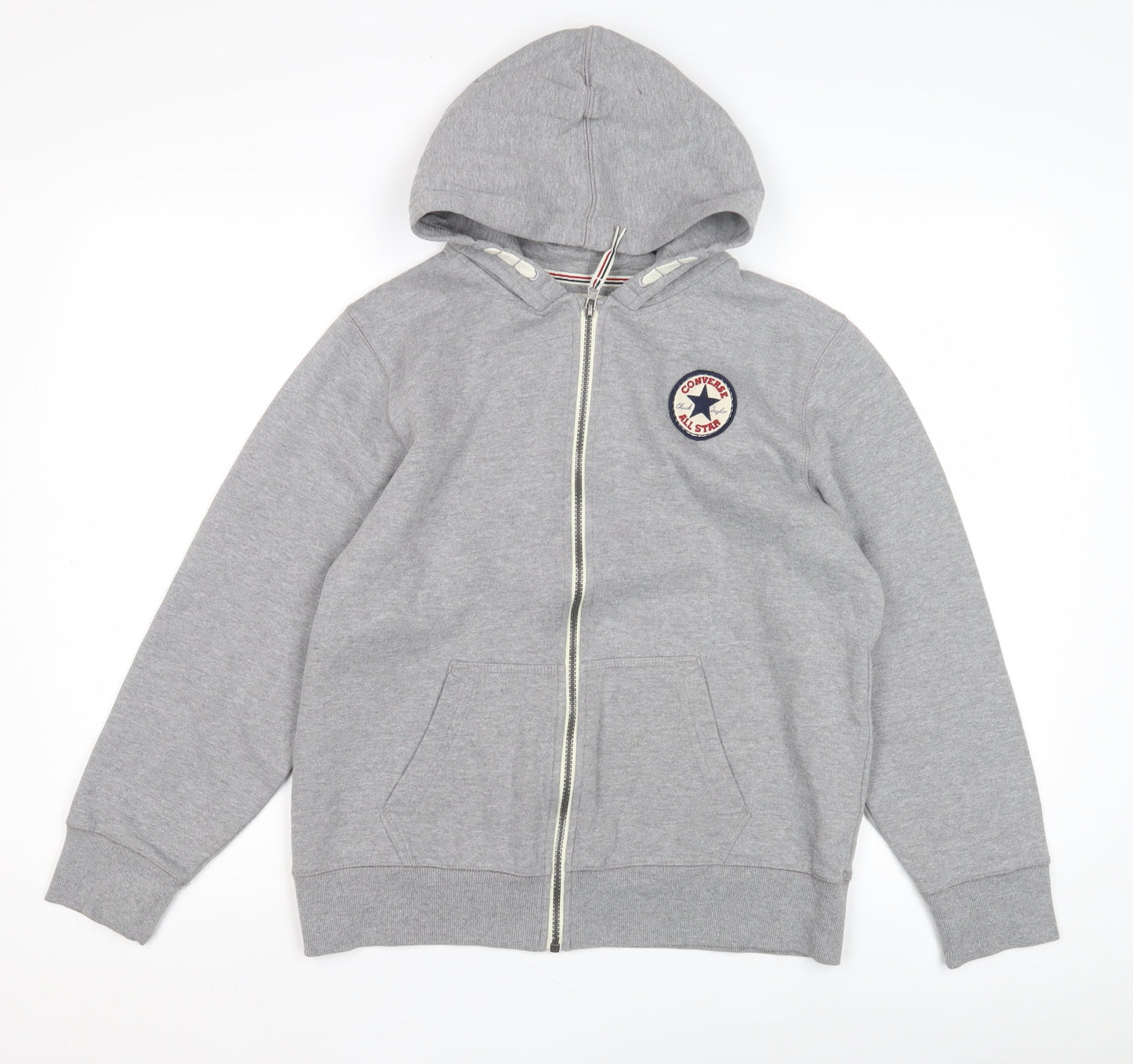 Converse Boys Grey XL Full Zip Hoodie with Logo