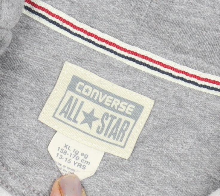 Converse Boys Grey XL Full Zip Hoodie with Logo