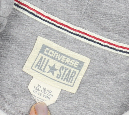 Converse Boys Grey XL Full Zip Hoodie with Logo